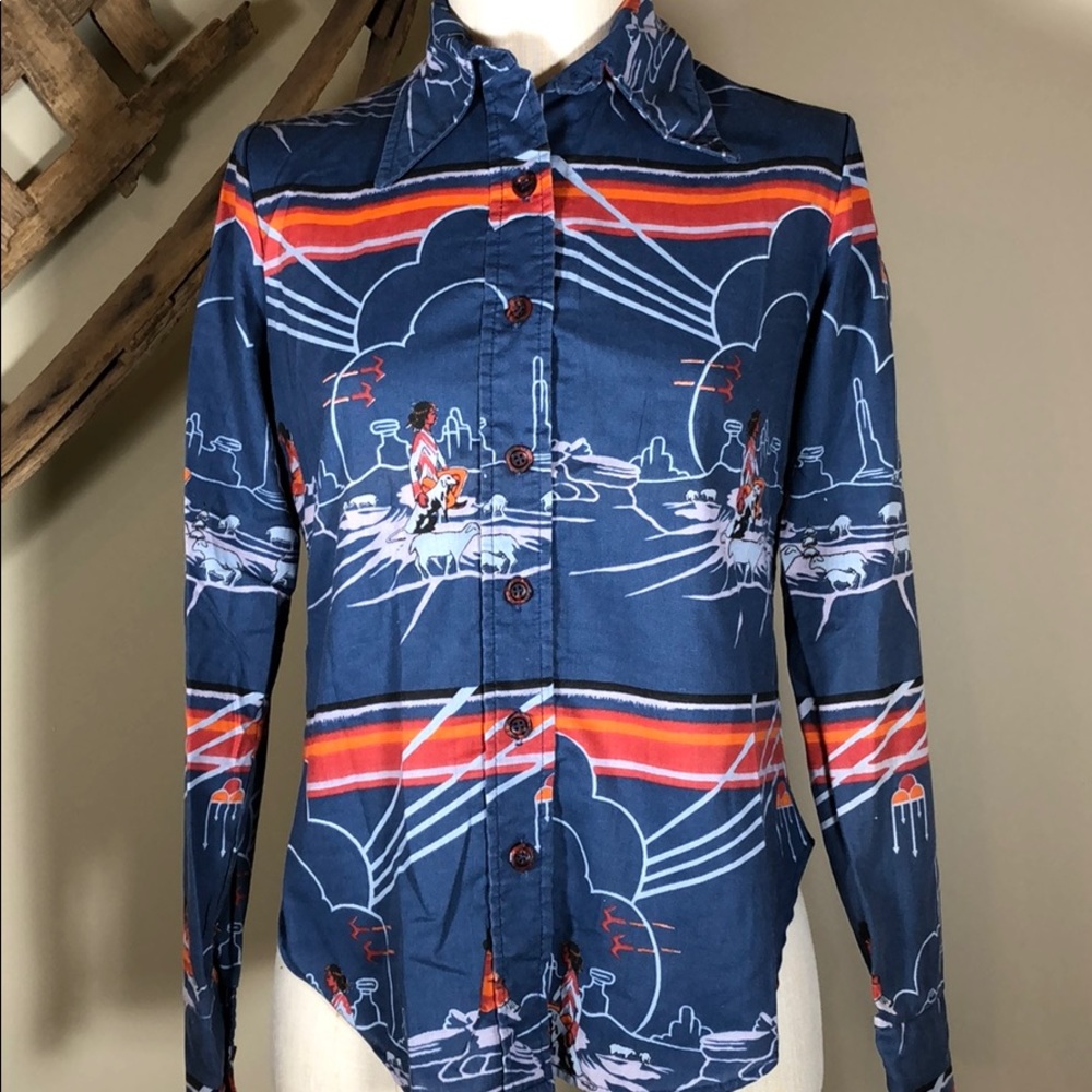 Vintage Campus Casuals Western Native American top